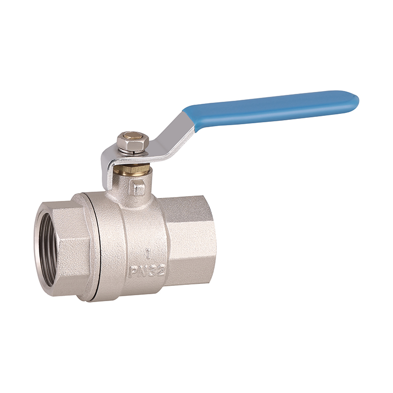 GH-1003 صمام كرة نحاسي مطل بالنيكل كامل الفتحة