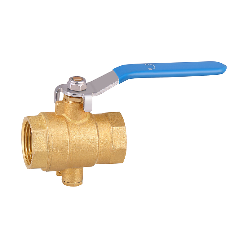 GH-1007 صمام الكرة النحاسي مع قياس درجة الحرارة