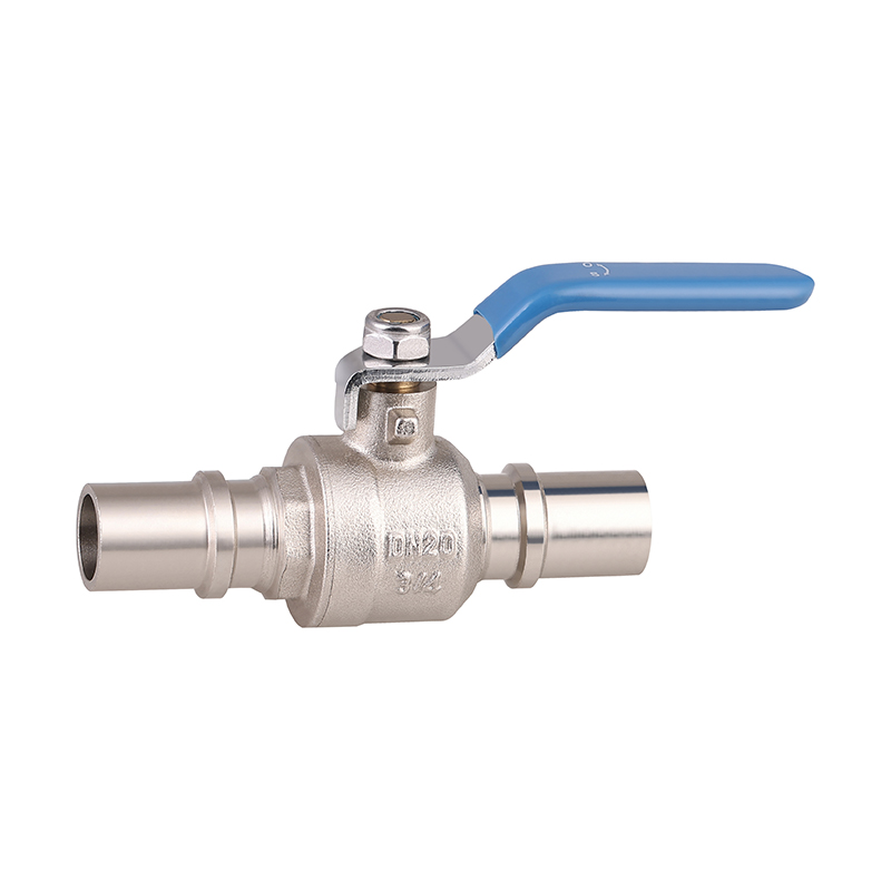 GH-1009 صمام كروي نحاسي، مطلي بالنيكل، مُثبّت بالضغط