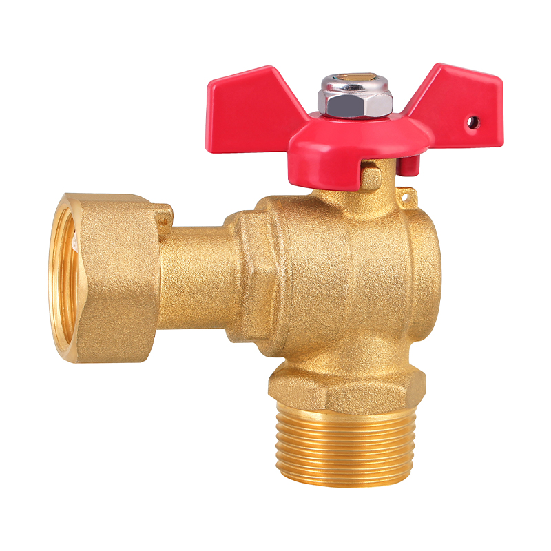 GH-1011 صمام كروي نحاسي بزاوية مزود بمحور دوار