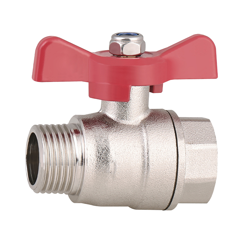 GH-1013 صمام كروي يدوي نحاسي، ذكر وأنثى، مطلي بالنيكل