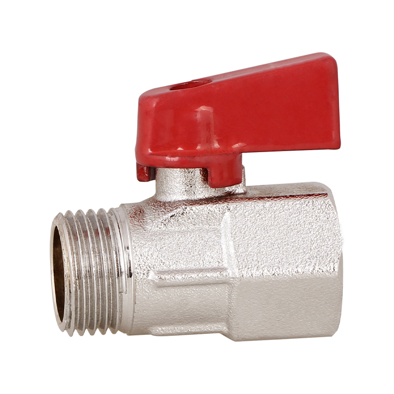 GH-1021 صمام كروي صغير من النحاس الأصفر، مطلي بالنيكل