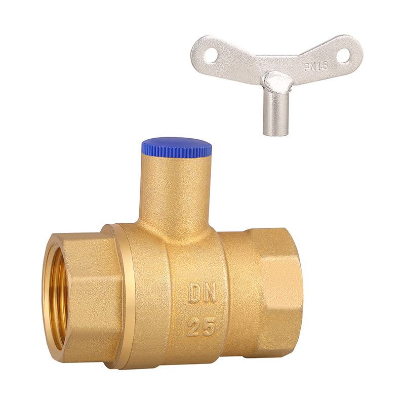 GH-1026 صمام الكرة النحاسي القابل للقفل مع المفتاح