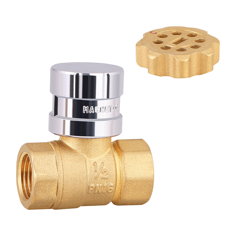 GH-1028 صمام كرة قفل مغناطيسي من النحاس النحاس لمقياس الماء