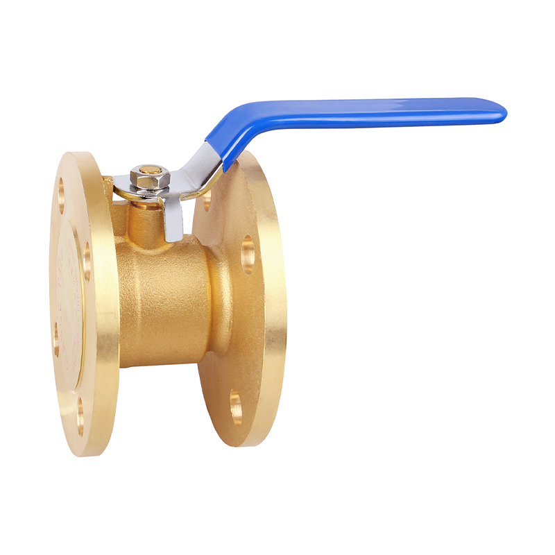 GH-1034 صمام كروي نحاسي ذو شفة بمقبض يدوي